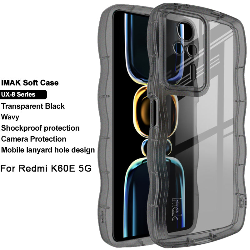 IMAK UX-8 Series For Xiaomi Redmi K60E 5G Wavy Shape Edge Phone Cover Shockproof Case Soft TPU Clear Anti-Scratch Protective Shell IMAK UX-8 Series For Xiaomi Redmi K60E 5G Wavy Shape Edge Phone Cover Shockproof Case Soft TPU Clear Anti-Scratch Protective Shell